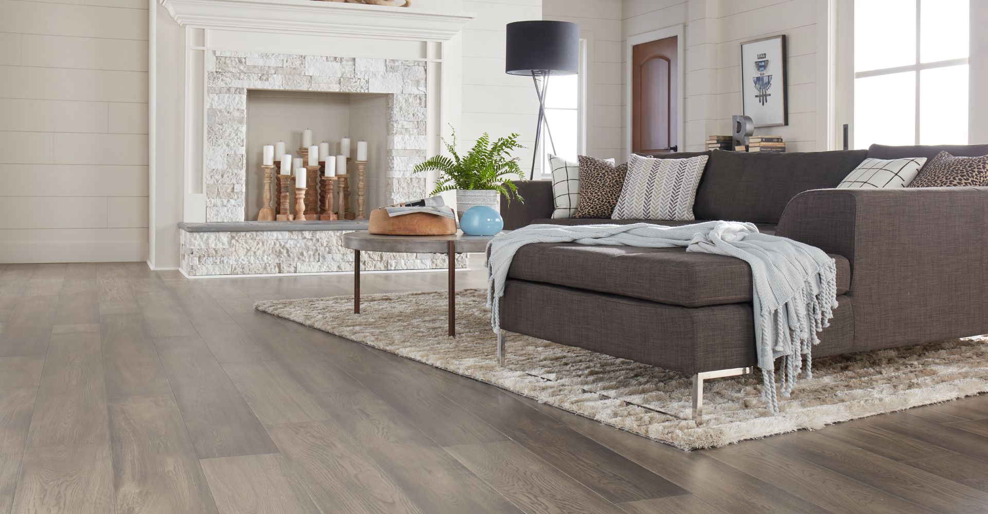 Living Room and Fireplace Room Scene