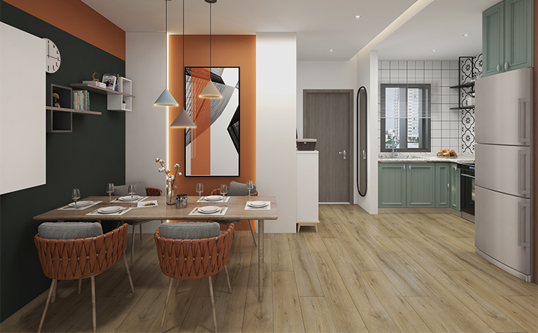 entryway area with kitchen and light vinyl floors